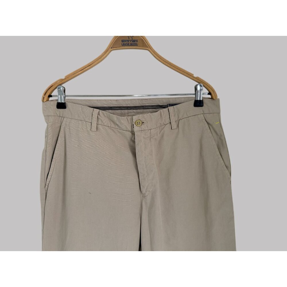 EM'S of Mason's Beige Cotton  Straight-Leg Pants Italy Casual Classic 34/40/33 - Picture 2 of 12